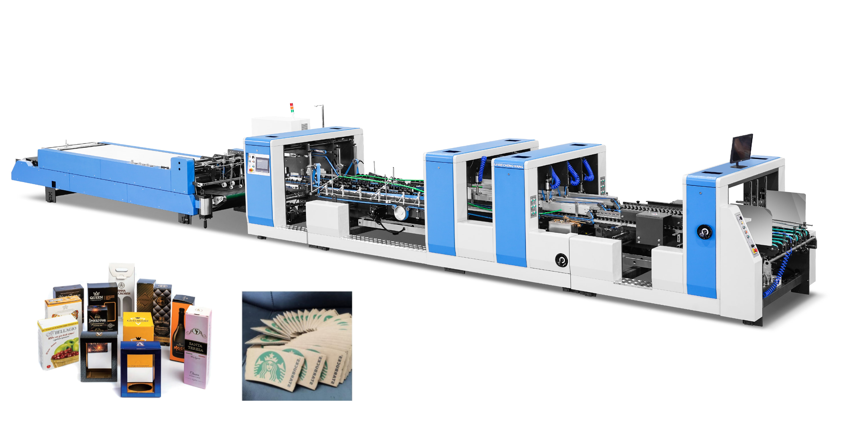 Máquina encoladora de carpetas doble totalmente automática